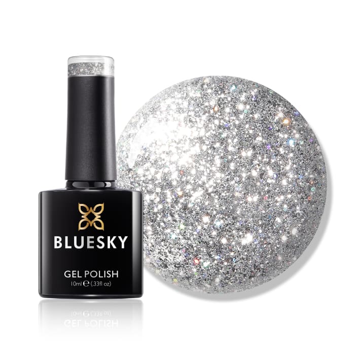 Bluesky Dazzling Platinum Gel Polish BDP08 Silver Rally Bluesky