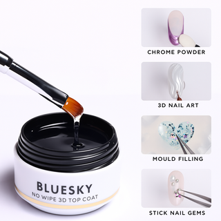 3D No Wipe Top Coat - 15g Gel Polish