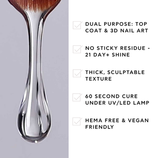 3D No Wipe Top Coat - 15g Gel Polish