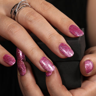 Bluesky Dazzling Platinum Gel Polish - BDP06 - Pink Sequins product image