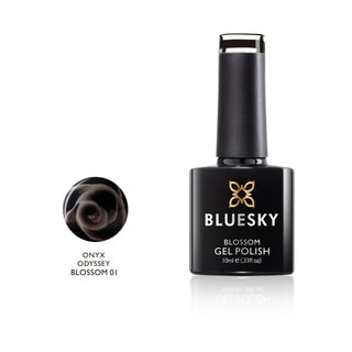 Bluesky Blossom Gel - ONYX ODYSSEY - 01 bottle and colour swatch