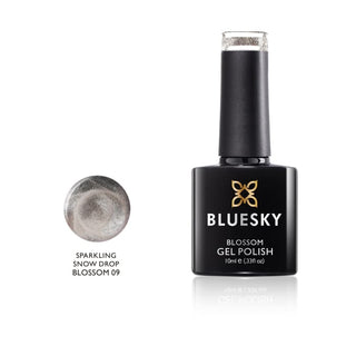 Bluesky Blossom Gel - SPARKLING SNOWDROP - 09 bottle and colour swatch