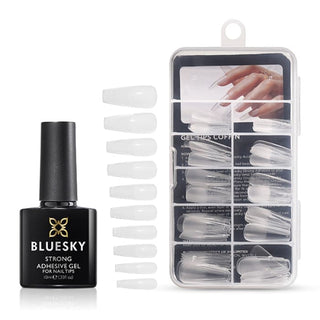 Bluesky Soft Gel Nail Extension Kit  - Coffin bottle and colour swatch