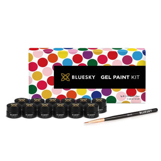 Bluesky Gel Paint Kit bottle and colour swatch