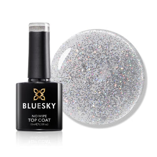 Bluesky No Wipe Glitter Top Coat - GTC02 - Make a Wish bottle and colour swatch