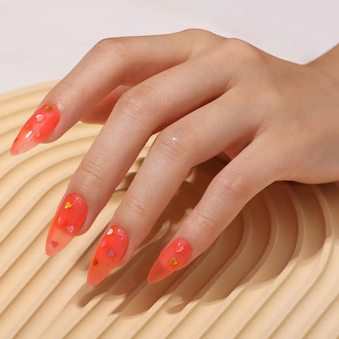 Nail art with Neon Heart Top Coat!