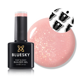 Fast & Easy Builder Gel 10ml - LBA12 - Peach Glitz