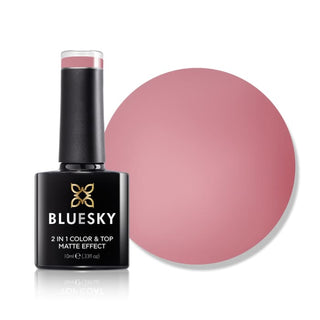 Bluesky 2 in 1 Matte Colour & Top Gel Polish - LBM03 - Magenta bottle and colour swatch