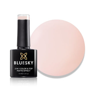 Bluesky 2 in 1 Matte Colour & Top Gel Polish - LPT02 - Blush Pink Petal bottle and colour swatch