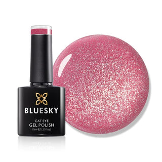 Bluesky Sparkle Diamond Cat Eye Gel Polish - LSD03 - Ruby Radiance bottle and colour swatch