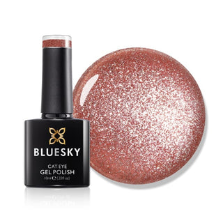 Bluesky Sparkle Diamond Cat Eye Gel Polish - LSD04 - Topaz Twilight bottle and colour swatch