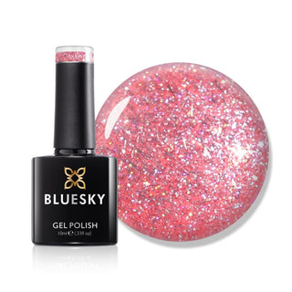 Bluesky Gel Polish - LVM01 - Lola Glows bottle and colour swatch