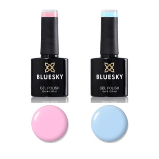 Bluesky Gel Polish Duo "Baby Baby" - Strawberry Cream & Blueberry Dream bottle and colour swatch