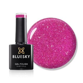 Bluesky Gel Polish - Sparkle Neon 03 - Pink bottle and colour swatch