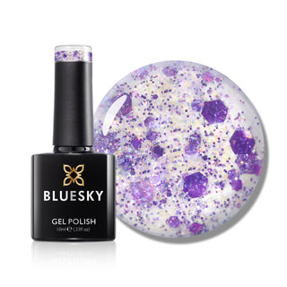 Violet Sky - SPZ04 - 10ml Gel Polish bottle and colour swatch