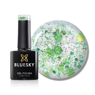 Verdant Gem - SPZ10 - 10ml Gel Polish bottle and colour swatch