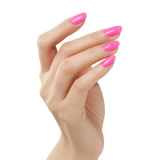 Bluesky Gel Polish - SS2417 - Pink Flamingo colour on a hand