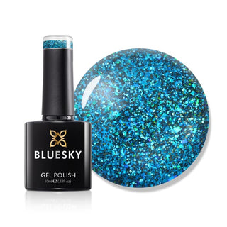 Bluesky Gel Polish - XMASS2203 - Rich in Green bottle and colour swatch