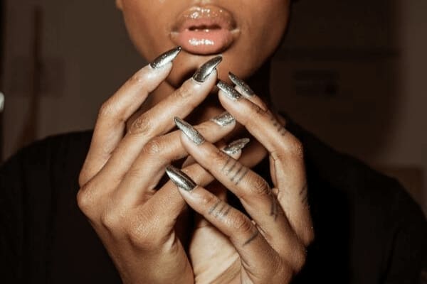 Bluesky Gel Polish - Chrome Nail Art Design for London Fashion Week