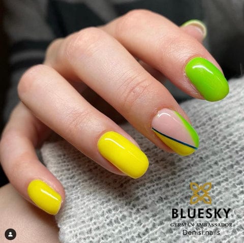 Neon nail design by Bluesky