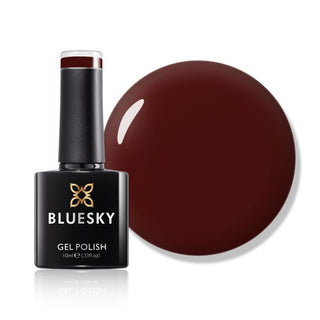 Bluesky Gel Polish - Burgundy - A048 bottle and colour swatch