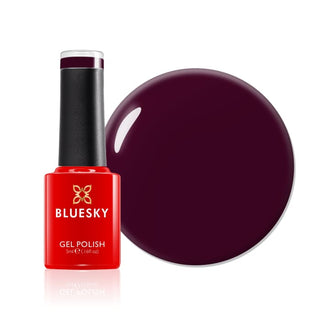 Bluesky Gel Polish Mini - Dark Maroon - A072 bottle and colour swatch