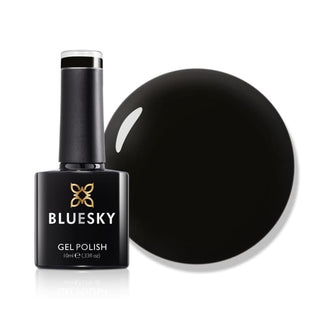 Bluesky Gel Polish - Black - A083 bottle and colour swatch