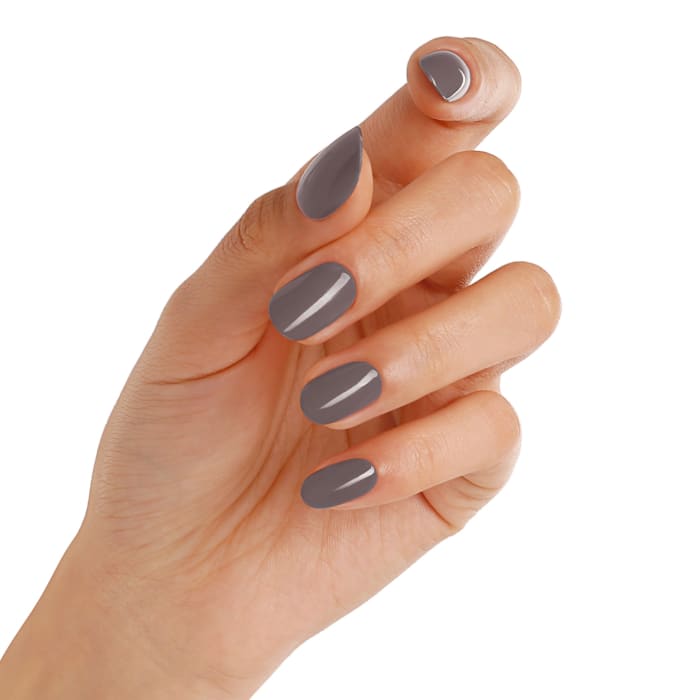 Light Gray Solid Color, Medium Square False Nails, Pure Color Gel Glossy Polish  Nails Art, Acrylic Fake Nails Faux Ongles - AliExpress