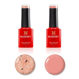 Bluesky Gel Polish Mini Duo - Flower Gel - Coral bottles and colour swatches