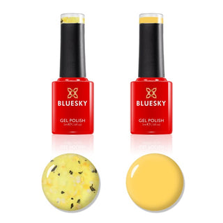 Bluesky Gel Polish Mini Duo - Flower Gel - Yellow bottles and colour swatches