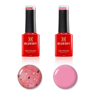 Bluesky Gel Polish Mini Duo - Flower Gel - Pink bottles and colour swatches