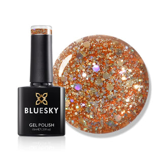 Bluesky Gel Polish - Cappuccino Sparkle - BLZ30 bottle and colour swatch