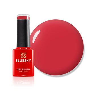 Bluesky Gel Polish Mini - Kiss Me Red - BSH020 bottle and colour swatch