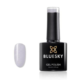 Bluesky Gel Polish- BSH031 - Holographic Silver bottle and colour swatch