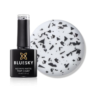 Bluesky No Wipe Matte Top Coat - BCT02 - Eggshell bottle and colour swatch