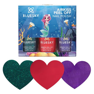 Bluesky Kids Airkiss Set - Under The Sea Collection bottles and colour swatches