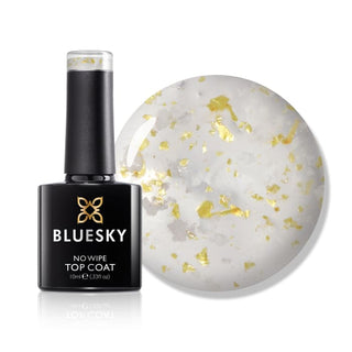 Bluesky No Wipe Top Coat - Flower bottle and colour swatch