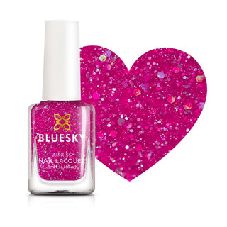 Bluesky Kids Airkiss Nail Polish - Disco Time bottle and colour swatch