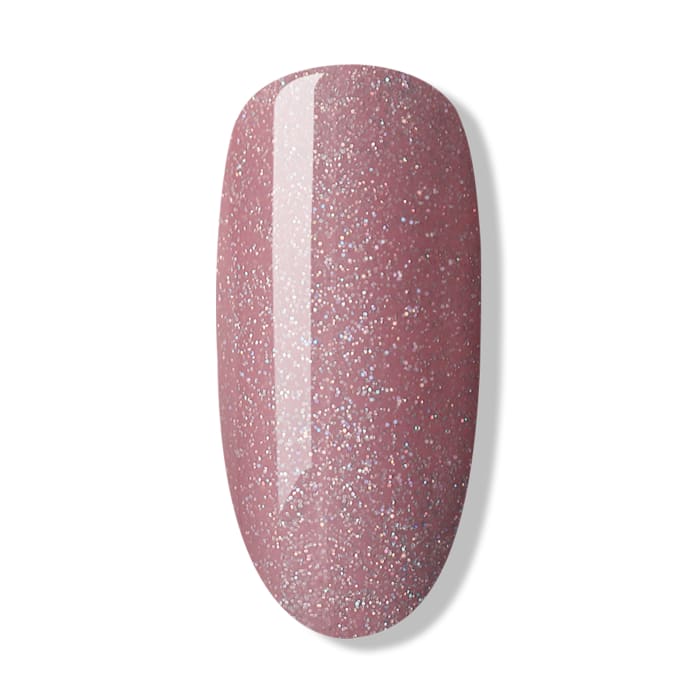 Bluesky Nude Pink Chill Out Gel Polish with fine glitter nail tip