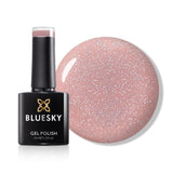 Bluesky Nude Baby Pink My Relief Gel Polish with fine glitter.
