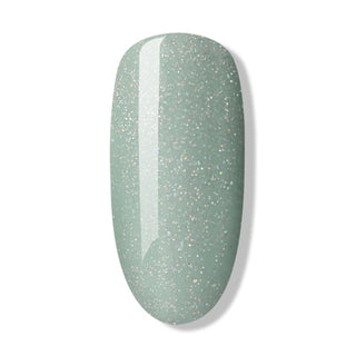 Bluesky Pale Blue Grey In Full Swing Gel Polish with fine glitter nail tip