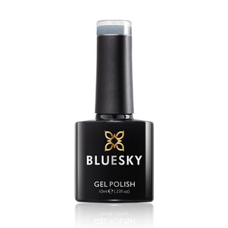 Bluesky Pale Blue Grey Cool Jet Gel Polish with fine glitter bottle