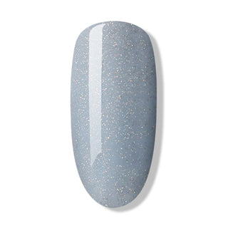 Bluesky Pale Blue Grey Cool Jet Gel Polish with fine glitter nail tip