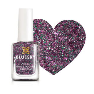 Bluesky Kids Airkiss Nail Polish - Christmas Tree bottle and colour swatch