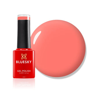 Bluesky Gel Polish Mini - Summer Coral - BSH019 bottle and colour swatch