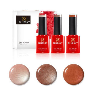 Bluesky Mini Trio Set Rusty - 5ml bottles and colour swatches