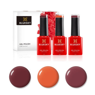 Bluesky Mini Trio Set Autumn Leaves - 5ml bottles and colour swatches