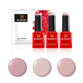 Bluesky Mini Trio Set Nudes - 5ml bottles and colour swatches