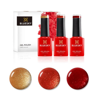 Bluesky Mini Trio Set Burnt Crystals - 5ml bottles and colour swatches