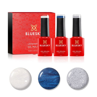 Bluesky Christmas Mini Trio - Let It Snow bottles and colour swatches